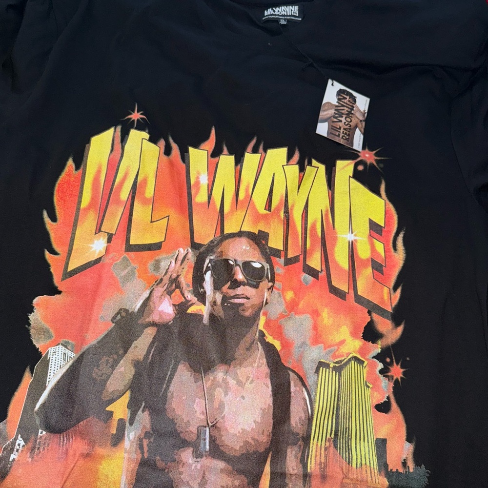 Lil Wayne Original Black and Orange Short Sleeve Tee